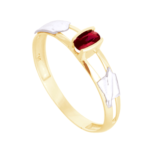 Anel de Formatura em Ouro 18K com Rubi - AU12503