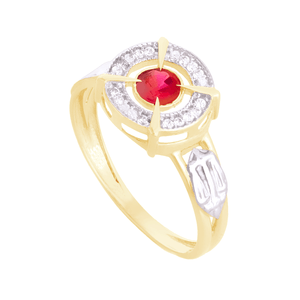 Anel de Formatura em Ouro 18K com Rubi - AU12501