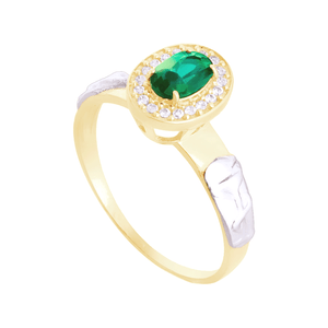 Anel de Formatura em Ouro 18K com Esmeralda - AU12535