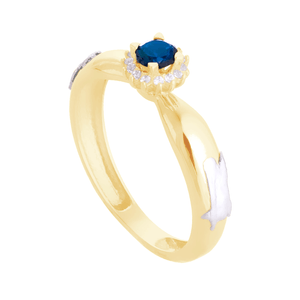 Anel de Formatura em Ouro 18K com Zircônia Safira - AU12585