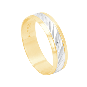 Aliança Bodas de Prata em Ouro 18K Masculina 5MM - AU12642