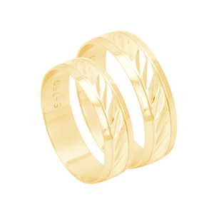 Par de Aliança em Ouro 18K Bodas de Ouro 5MM - AU12669