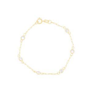 Pulseira Infantil em Ouro 18K com Zircônias - AU12664