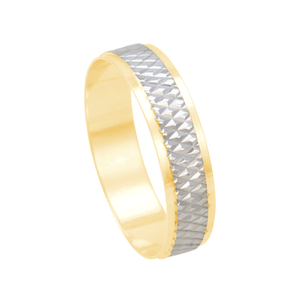 Aliança em Ouro 18K Bodas de Prata Feminina 5MM - AU12670