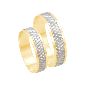 Par de Aliança em Ouro 18K Bodas de Prata 5MM - AU12672