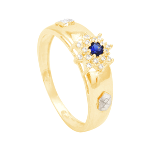 Anel de Formatura em Ouro 18K com Zircônia Safira - AU12583