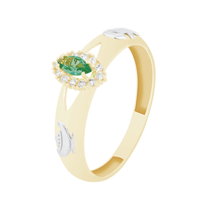 Anel de Formatura em Ouro 18K com Esmeralda - AU12559