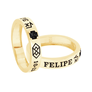 Anel de Formatura Personalizado em Ouro 18K com Ônix - AU12622