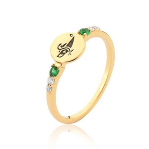 Anel em Prata 925 com Banho de Ouro 18K Formatura Personalizado com Zircônias - PL19820