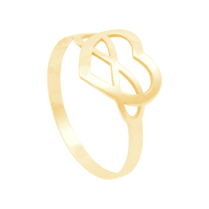 Anel em Ouro 18K Infinito e Coração - AU12753