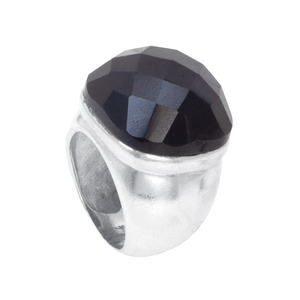Anel Pedra Natural Ônix em Prata 925 - PL19900