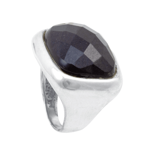 Anel Pedra Natural Ônix em Prata 925 - PL19902