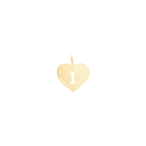 Pingente em Ouro 18K Coração Personalizado com Letra - AU12776
