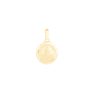 Pingente em Ouro 18K Medalha Nossa Senhora de Fátima - AU12790
