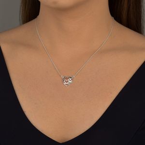 Colar em Prata 925 Coração Trabalhado - PL19916