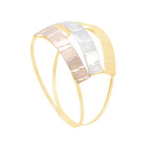 Anel em Ouro 18K Tricolor Diamantado - AU12825