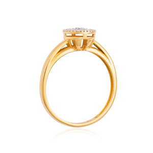 Anel em Ouro 18K Pavê com Diamantes - AU12907