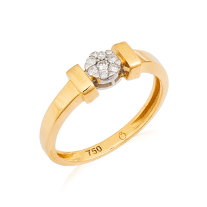 Anel em Ouro 18K Pavê com Diamantes - AU12906
