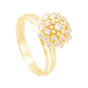 Anel em Ouro 18K Chuveiro com Zircônias - AU12885