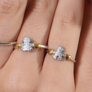 Anel em Prata 925 com Banho de Ouro 18K Menina com Zircônias - PL19971
