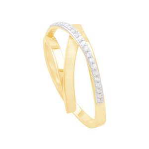 Anel em Ouro 18K Entrelaçado com Diamantes - AU12911