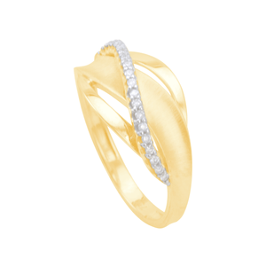Anel em Ouro 18K Entrelaçado com Diamantes - AU12912