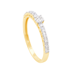 Anel em Ouro 18K Cravejado com Diamantes - AU12908