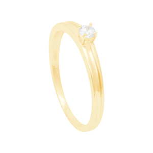 Anel em Ouro 18K Solitário com Zircônia - AU12927