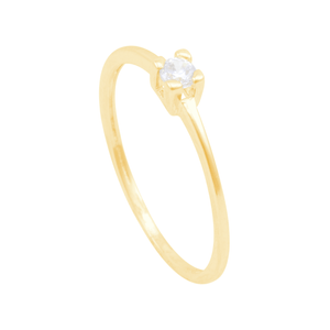 Anel em Ouro 18K Solitário com Zircônia - AU12926