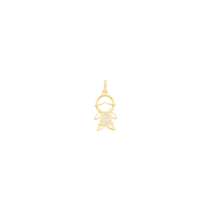 Pingente em Ouro 18K Menino com Zircônias - AU12934