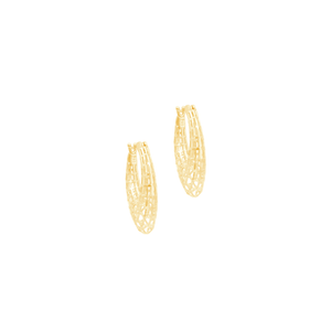 Brinco em Ouro 18K Argola V Trabalhada - AU12952