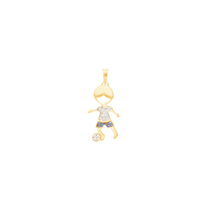 Pingente em Ouro 18K Menino com Zircônias - AU4702