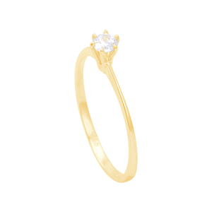 Anel em Ouro 18K Solitário com Zircônia - AU13015