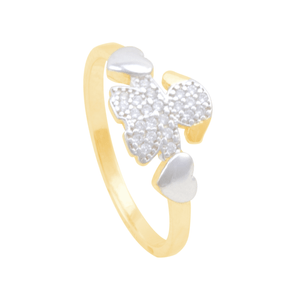 Anel em Prata 925 com Banho de Ouro 18K Menina com Zircônias - PL19971