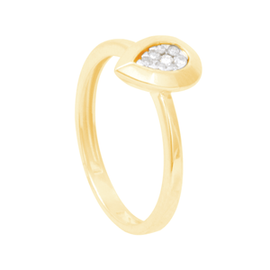 Anel em Ouro 18K Gota com Diamantes - AU13028