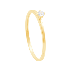 Anel Solitário em Ouro 18K com Zircônia - AU11055