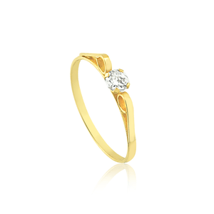 Anel Infantil em Ouro 18K com Zircônia - AU13108