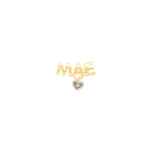 Pingente em Ouro 18K Mãe com Coração e Diamante - AU13000
