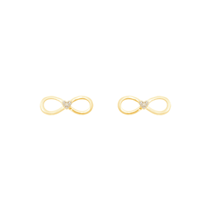 Pingente em Ouro 18K Infinito com Coração e Diamante - AU13003