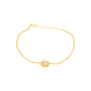 Pulseira em Ouro 18K Quadrado com Diamantes - AU13034
