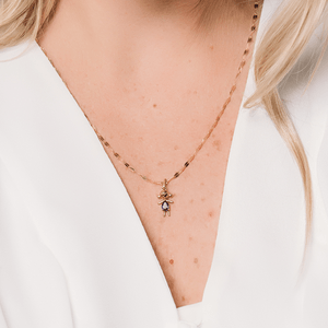Pingente Ouro 18K Menina Ametista - AU11216