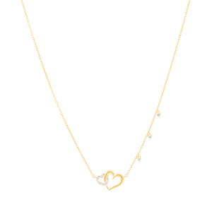 Colar em Ouro 18K Corações com Topázios - AU13076