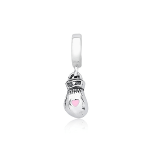 Berloque Moments em Prata 925 Luva de Box com Coração Rosa - PL20208