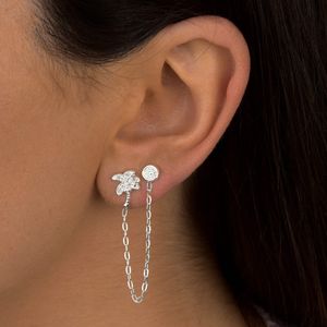 Brinco em Prata 925 Ear Line Coqueiro - PL20161