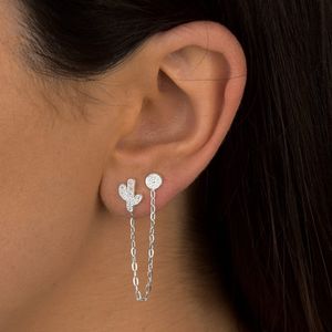 Brinco em Prata 925 Ear Line Cacto - PL20159