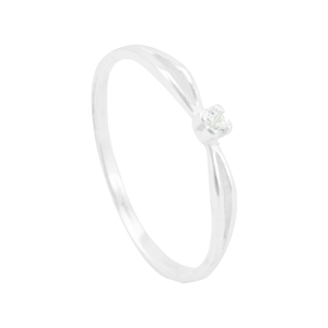 Anel em Prata 925 Solitário com Micro Zircônia - PL13856