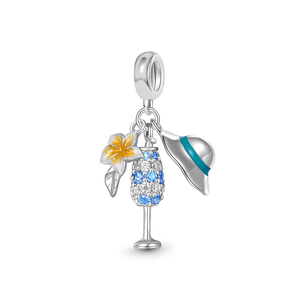 Berloque Moments em Prata 925 Taça, Chapéu e Flor - PL20261