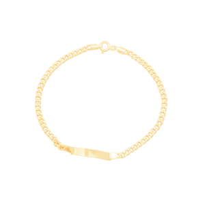 Pulseira em Ouro 18K Elos Grumet com Plaquinha - AU13147