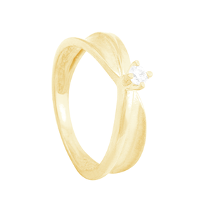 Anel em Ouro 18k Solitário com Diamante - AU7826