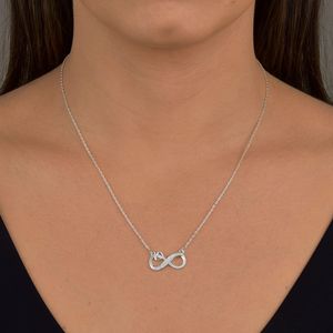 Colar em Prata 925 Amor Infinito com Zircônias - PL20214